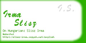 irma slisz business card